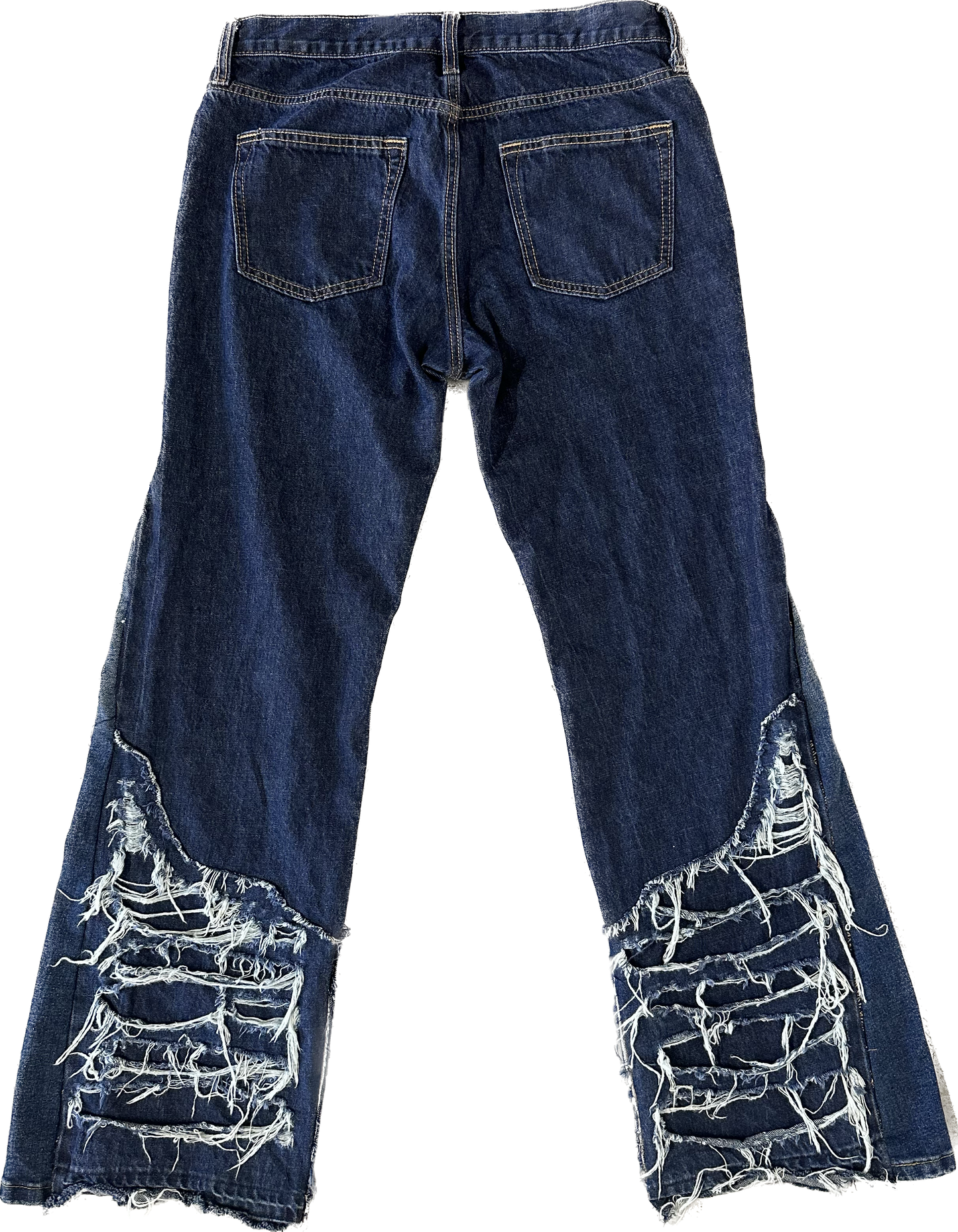 DISTRESSED HYBRID FLARED JEANS